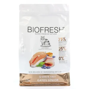 Alimento seco súper premium natural grain free Biofresh gatos senior