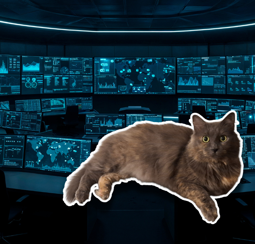 Foto de gatita gris llamada Peppita, trabajadora del Pet Shop peruano Gatifiko