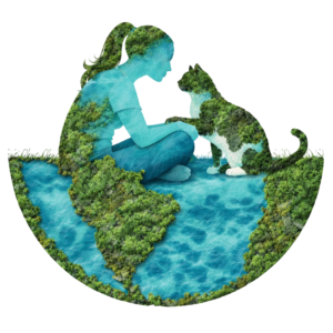 Armonía con la naturaleza entre el humano y el gato