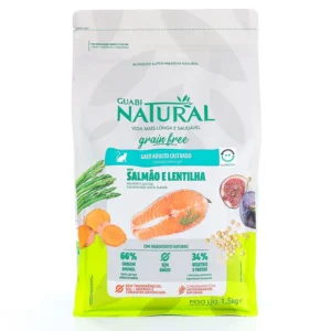 Alimento seco súper premium Guabi Natural gato adulto castrado GRAIN FREE sabor Salmón y lentejas